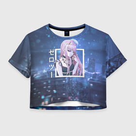 Женская футболка Crop-top 3D с принтом Zero Two в платье, Darling in the Franxx в городе Новоалтайск, 100% полиэстер | круглая горловина, длина футболки до линии талии, рукава с отворотами | darling | darling in the franxx | zero two | вайфу | зеро ту | код 002 | любимый во франксе | милый во франксе | франкс