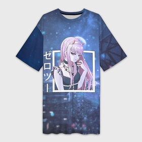 Платье-футболка 3D с принтом Zero Two в платье, Darling in the Franxx в городе Новоалтайск,  |  | darling | darling in the franxx | zero two | вайфу | зеро ту | код 002 | любимый во франксе | милый во франксе | франкс