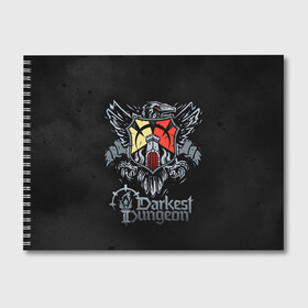 Альбом для рисования с принтом Darkest Dungeon герб в городе Новоалтайск, 100% бумага
 | матовая бумага, плотность 200 мг. | darkest dungeon | dd | rpg | the butchers circus | the colour of madness | the crimson court | the shieldbreaker | игры | подземелье | темнейшее подземелье