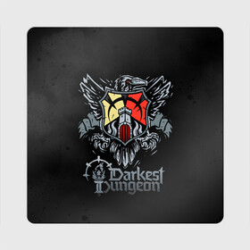Магнит виниловый Квадрат с принтом Darkest Dungeon герб в городе Новоалтайск, полимерный материал с магнитным слоем | размер 9*9 см, закругленные углы | darkest dungeon | dd | rpg | the butchers circus | the colour of madness | the crimson court | the shieldbreaker | игры | подземелье | темнейшее подземелье