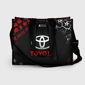 Сумка-шоппер 3D с принтом TOYOTA JAPAN RED STYLE ТОЙОТА ЯПОНИЯ в городе Новоалтайск, 100% полиэстер | застегивается на металлическую кнопку; внутренний карман застегивается на молнию. Стенки укреплены специальным мягким материалом, чтобы защитить содержимое от несильных ударов
 | auto | sport | toyota | авто | автомобиль | автомобильные | бренд | марка | машины | спорт | тойота