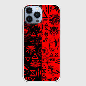 Чехол для iPhone 13 Pro Max с принтом THE WITCHER LOGOBOMBING BLACK RED в городе Новоалтайск,  |  | Тематика изображения на принте: geralt | the witcher | the witcher wild hunt | witcher | wolf | аард | аксий | белый волк | бестиарий | ведьмак | ведьмак 3 | волк | геральт | игни | ирден | йенифер | каер морхен | квен | охотник | трисс | цири | школа волка