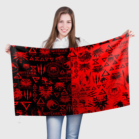 Флаг 3D с принтом THE WITCHER LOGOBOMBING BLACK RED в городе Новоалтайск, 100% полиэстер | плотность ткани — 95 г/м2, размер — 67 х 109 см. Принт наносится с одной стороны | geralt | the witcher | the witcher wild hunt | witcher | wolf | аард | аксий | белый волк | бестиарий | ведьмак | ведьмак 3 | волк | геральт | игни | ирден | йенифер | каер морхен | квен | охотник | трисс | цири | школа волка