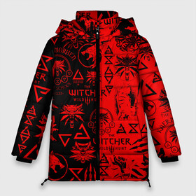 Женская зимняя куртка Oversize с принтом THE WITCHER LOGOBOMBING BLACK RED в городе Новоалтайск, верх — 100% полиэстер; подкладка — 100% полиэстер; утеплитель — 100% полиэстер | длина ниже бедра, силуэт Оверсайз. Есть воротник-стойка, отстегивающийся капюшон и ветрозащитная планка. 

Боковые карманы с листочкой на кнопках и внутренний карман на молнии | geralt | the witcher | the witcher wild hunt | witcher | wolf | аард | аксий | белый волк | бестиарий | ведьмак | ведьмак 3 | волк | геральт | игни | ирден | йенифер | каер морхен | квен | охотник | трисс | цири | школа волка