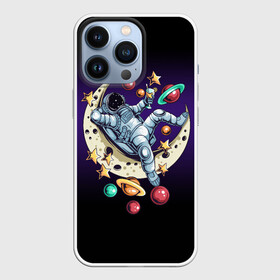 Чехол для iPhone 13 Pro с принтом Астронавт чилит на Луне   Chilling on the moon в городе Новоалтайск,  |  | Тематика изображения на принте: chill | star | астронавт | астрономия | галактика | звезды | земля | космонавт | космос | луна | марс | на расслабоне | на чиле | отдых | планета
