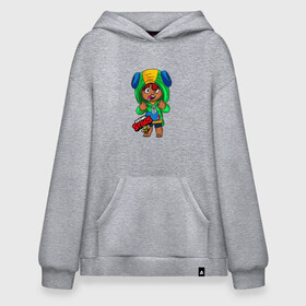 Худи SuperOversize хлопок с принтом Leon из Brawl Stars - в городе Новоалтайск, 70% хлопок, 30% полиэстер, мягкий начес внутри | карман-кенгуру, эластичная резинка на манжетах и по нижней кромке, двухслойный капюшон
 | brawl stars | brawlers | leon | бравл старс | бравлер | игры | леон | персонажи