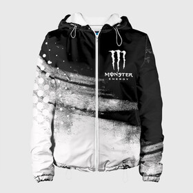 Женская куртка 3D с принтом Monster Energy марка напитка в городе Новоалтайск, ткань верха — 100% полиэстер, подклад — флис | прямой крой, подол и капюшон оформлены резинкой с фиксаторами, два кармана без застежек по бокам, один большой потайной карман на груди. Карман на груди застегивается на липучку | monster energy | sport | логтип | марка | марка энергетических напитков | монстр энерджи | спорт | энергетический напиток