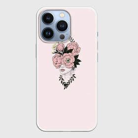 Чехол для iPhone 13 Pro с принтом Девушка в цветах rose thteme в городе Новоалтайск,  |  | букет | девочкам | девушка | для девушек | женское | живопись | портрет | цветы