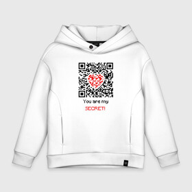 Детское худи Oversize хлопок с принтом QR Love в городе Новоалтайск, френч-терри — 70% хлопок, 30% полиэстер. Мягкий теплый начес внутри —100% хлопок | боковые карманы, эластичные манжеты и нижняя кромка, капюшон на магнитной кнопке | Тематика изображения на принте: 19 | code | corona | covid | heart | like | love | meme | memes | ncov | ncov19 | qr | quick | response | secret | virus | антивирус | антикоронавирус | быстрый | вирус | ковид | код | корона | коронавирус | лайк | любовь | мем | мемы | отклик