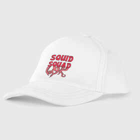 Детская бейсболка с принтом Squid Squad в городе Новоалтайск, 100% хлопок | классический козырек, металлическая застежка-регулятор размера | 001 | 067 | 101 | 199 | 212 | 456 | game | korea | mask | netflix | ojingeo geim | squid game | деньги | игра | игра в кальмара | кальмар | кино | кореец | корея | криминал | кровь | маска | нетфликс | сериал | триллер