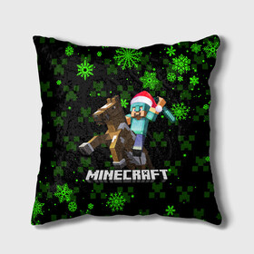 Подушка 3D с принтом MINECRAFT НОВОГОДНИЙ КРИПЕРЫ в городе Новоалтайск, наволочка – 100% полиэстер, наполнитель – холлофайбер (легкий наполнитель, не вызывает аллергию). | состоит из подушки и наволочки. Наволочка на молнии, легко снимается для стирки | Тематика изображения на принте: 2022 | block | creeper | cube | minecraft | piggy | pixel | tnt | блок | гаст | геометрия | дед мороз | крафт | крипер | кубики | майнкрафт | новогодний minecraft | новогодний майнкрафт | новый год | пиксели | санта клаус | свинья | тнт