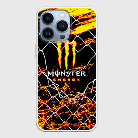 Чехол для iPhone 13 Pro с принтом Monster Energy за решёткой. в городе Новоалтайск,  |  | monster energy | sport | логтип | марка | марка энергетических напитков | монстр энерджи | спорт | энергетический напиток