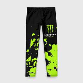 Детские леггинсы 3D с принтом Monster Energy green в городе Новоалтайск, полиэстер 85%, спандекс 15% | эластичный пояс, зауженный крой | monster energy | sport | логтип | марка | марка энергетических напитков | монстр энерджи | спорт | энергетический напиток