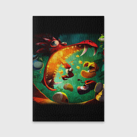 Обложка для паспорта матовая кожа с принтом Rayman Legend в городе Новоалтайск, натуральная матовая кожа | размер 19,3 х 13,7 см; прозрачные пластиковые крепления | аркада | дракон | игра | кулак | рейман