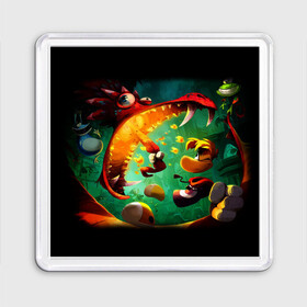Магнит 55*55 с принтом Rayman Legend в городе Новоалтайск, Пластик | Размер: 65*65 мм; Размер печати: 55*55 мм | аркада | дракон | игра | кулак | рейман