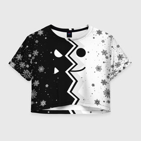 Женская футболка Crop-top 3D НОВОГОДНИЙ GEOMETRY DASH SMILE 2022: в городе Новоалтайск, 100% полиэстер | круглая горловина, длина футболки до линии талии, рукава с отворотами | 2022 | 2d | arcade | demon | game | geometry dash | levels | meltdown | new year | robtop | smile | аркада | геометрический тире | демон | новогодний geometry dash | новогодний геометри даш | новый год | раннер | смайлы | уровни | эмоции