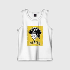 Детская майка хлопок с принтом Pittsburgh Pirates baseball в городе Новоалтайск,  |  | baseball | cocked hat | hype | pirate | pittsburgh | skull | team | бейсбол | пират | питсбург | треуголка | хайп | череп