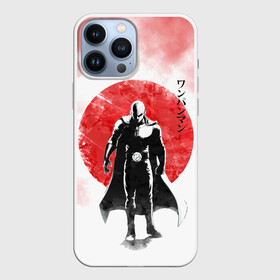 Чехол для iPhone 13 Pro Max с принтом Сайтама красный дым One Punch Man в городе Новоалтайск,  |  | Тематика изображения на принте: hagemanto | one punch man | one punchman | onepunchman | saitama | sensei | аниме | ван панч мен | ванпанчмен | лысый плащ | манга | сайтама | сильнейший человек | учитель | человек одинудар | человек одного удара