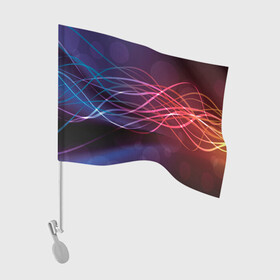 Флаг для автомобиля с принтом Лучи света Spectrum в городе Новоалтайск, 100% полиэстер | Размер: 30*21 см | абстрактные | волна | волна света | излучение | киберпанк | лучи | лучи света | неон | неоновые принты | призма | радуга | рисунок | свет | спектр цветов