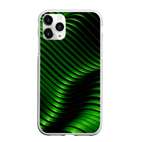 Чехол для iPhone 11 Pro Max матовый с принтом Волны изумрудного металла в городе Новоалтайск, Силикон |  | абстрактные | волны | кранодар | металл | неон | светящиеся | синий | фк краснодар