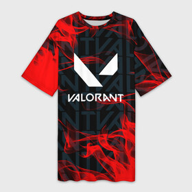 Платье-футболка 3D с принтом Valorant Fire. в городе Новоалтайск,  |  | csgo | league of legends | overwatch | rainbow six siege | valorant | валорант | игра | огонь | пламя | шутер