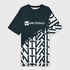 Платье-футболка 3D с принтом [Valorant]  Паттерн надписи в городе Новоалтайск,  |  | csgo | league of legends | overwatch | rainbow six siege | valorant | валорант | игра | шутер
