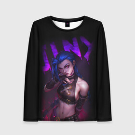 Женский лонгслив 3D с принтом JINX ARCANE НАДПИСЬ | LEAGUE OF LEGENDS в городе Новоалтайск, 100% полиэстер | длинные рукава, круглый вырез горловины, полуприлегающий силуэт | akali | arcane | fan | fan art | hero | jinx | kda | kda mas | league of legends | lol | moba | акали | аркейн | герой | джинкс | кда | лига легенд | лол | моба