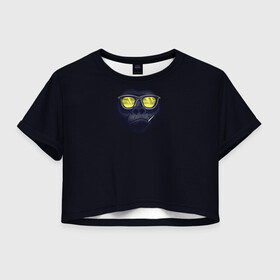 Женская футболка Crop-top 3D с принтом Обезьяний chill в городе Новоалтайск, 100% полиэстер | круглая горловина, длина футболки до линии талии, рукава с отворотами | бандит | гангста | джунгли | жара | зубочистка | курорт | обезьяна | отдых | очки | примат | природа | солнцезащитные очки | шимпанзе
