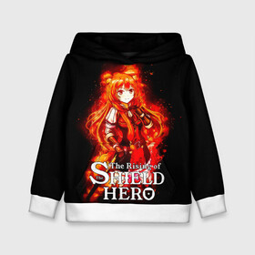 Детская толстовка 3D с принтом Рафталия в огне - The Rising of the Shield Hero в городе Новоалтайск, 100% полиэстер | двухслойный капюшон со шнурком для регулировки, мягкие манжеты на рукавах и по низу толстовки, спереди карман-кенгуру с мягким внутренним слоем | anime | light novel | manga | rafutaria | the rising of the shield hero | аниме | восхождение героя щита | енотовидная собака | императрица кутенро | клановый герой | клановый герой катаны | манга | повелительница | рабыня