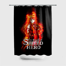 Штора 3D для ванной с принтом Рафталия в огне - The Rising of the Shield Hero в городе Новоалтайск, 100% полиэстер | плотность материала — 100 г/м2. Стандартный размер — 146 см х 180 см. По верхнему краю — пластиковые люверсы для креплений. В комплекте 10 пластиковых колец | anime | light novel | manga | rafutaria | the rising of the shield hero | аниме | восхождение героя щита | енотовидная собака | императрица кутенро | клановый герой | клановый герой катаны | манга | повелительница | рабыня
