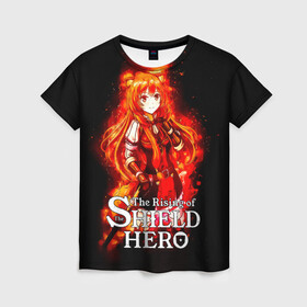 Женская футболка 3D с принтом Рафталия в огне - The Rising of the Shield Hero в городе Новоалтайск, 100% полиэфир ( синтетическое хлопкоподобное полотно) | прямой крой, круглый вырез горловины, длина до линии бедер | anime | light novel | manga | rafutaria | the rising of the shield hero | аниме | восхождение героя щита | енотовидная собака | императрица кутенро | клановый герой | клановый герой катаны | манга | повелительница | рабыня