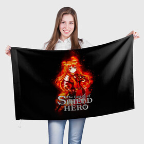 Флаг 3D с принтом Рафталия в огне - The Rising of the Shield Hero в городе Новоалтайск, 100% полиэстер | плотность ткани — 95 г/м2, размер — 67 х 109 см. Принт наносится с одной стороны | anime | light novel | manga | rafutaria | the rising of the shield hero | аниме | восхождение героя щита | енотовидная собака | императрица кутенро | клановый герой | клановый герой катаны | манга | повелительница | рабыня