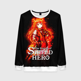 Женский свитшот 3D с принтом Рафталия в огне - The Rising of the Shield Hero в городе Новоалтайск, 100% полиэстер с мягким внутренним слоем | круглый вырез горловины, мягкая резинка на манжетах и поясе, свободная посадка по фигуре | anime | light novel | manga | rafutaria | the rising of the shield hero | аниме | восхождение героя щита | енотовидная собака | императрица кутенро | клановый герой | клановый герой катаны | манга | повелительница | рабыня