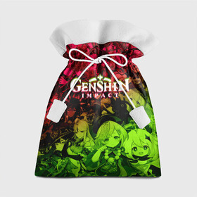 Подарочный 3D мешок с принтом НЕОНОВЫЙ ГЕНШИН ИМПАКТ ЛОГО GENSHIN IMPACT TOXIC NEON в городе Новоалтайск, 100% полиэстер | Размер: 29*39 см | genshin impact | heroes genshi | альбедо | барбара | беннет | бэй доу | венти | гань юй | джинн | дилюк | диона | кли | кэ цин | кэйа | лиза | мона | нин гуан | ноэль | путешественник | рэйзор | сахароза | син цю | синь янь