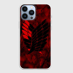 Чехол для iPhone 13 Pro Max с принтом Атака Титанов Неоновый 2022 в городе Новоалтайск,  |  | Тематика изображения на принте: атака титанов | крастный | логотип | неон | потертости | черный