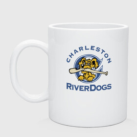 Кружка керамическая с принтом Charleston River Dogs в городе Новоалтайск, керамика | объем — 330 мл, диаметр — 80 мм. Принт наносится на бока кружки, можно сделать два разных изображения | Тематика изображения на принте: baseball | bat | dog | fangs | jaw | muzzle | team | usa | бейсбол | бита | клыки | пасть | пёс
