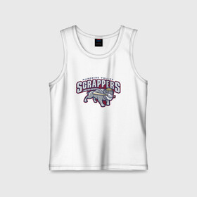 Детская майка хлопок с принтом Mahoning Valley Scrappers в городе Новоалтайск,  |  | baseball | bat | bulldog | chain | dog | eyes | fangs | helmet | jaw | paws | usa | бейсбол | бита | бульдог | глаза | клыки | лапы | пасть | собака | сша | цепь | шлем