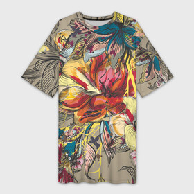 Платье-футболка 3D с принтом Очень красивые цветы в городе Новоалтайск,  |  | живопись | красота | природа | растение | цветы