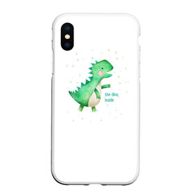 Чехол для iPhone XS Max матовый с принтом Dino inside в городе Новоалтайск, Силикон | Область печати: задняя сторона чехла, без боковых панелей | Тематика изображения на принте: внутри | дино | динозавр | динозавр внутри | зверь | зверь внутри | зеленый | юрский период