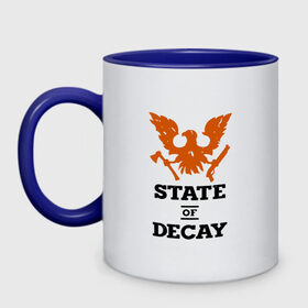 Кружка двухцветная с принтом State of Decay | Эмблема | Лого в городе Новоалтайск, керамика | объем — 330 мл, диаметр — 80 мм. Цветная ручка и кайма сверху, в некоторых цветах — вся внутренняя часть | logo | state of decay | survival horror | undead labs | загнивающий штат | зомби апокалипсис | лого | логотип | стадия разложения | стейт оф декай | эмблема