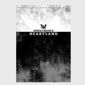 Скетчбук с принтом State of Decay | Heartland | Logo в городе Новоалтайск, 100% бумага
 | 48 листов, плотность листов — 100 г/м2, плотность картонной обложки — 250 г/м2. Листы скреплены сверху удобной пружинной спиралью | Тематика изображения на принте: heartland | logo | state of decay | survival horror | undead labs | загнивающий штат | зомби апокалипсис | лого | логотип | стадия разложения | стейт оф декай | эмблема