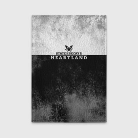 Обложка для автодокументов с принтом State of Decay | Heartland | Logo в городе Новоалтайск, натуральная кожа |  размер 19,9*13 см; внутри 4 больших “конверта” для документов и один маленький отдел — туда идеально встанут права | Тематика изображения на принте: heartland | logo | state of decay | survival horror | undead labs | загнивающий штат | зомби апокалипсис | лого | логотип | стадия разложения | стейт оф декай | эмблема