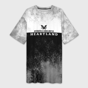 Платье-футболка 3D с принтом State of Decay  Heartland  Logo в городе Новоалтайск,  |  | Тематика изображения на принте: heartland | logo | state of decay | survival horror | undead labs | загнивающий штат | зомби апокалипсис | лого | логотип | стадия разложения | стейт оф декай | эмблема