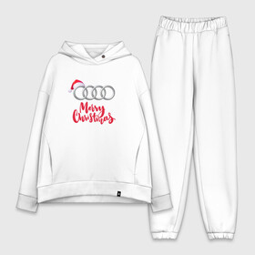 Женский костюм хлопок Oversize с принтом AUDI MERRY CHRISTMAS в городе Новоалтайск,  |  | audi | auto | autosport | perfomance | quattro | rs | sport | авто | авто спорт | автомобиль | автомобильные | автоспорт | ауди | кватро | марка | машины | перфоманс | рс | спорт