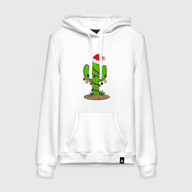 Женская толстовка с принтом НОВОГОДНИЙ КАКТУС CHRISTMAS CACTUS в городе Новоалтайск, френч-терри, мягкий теплый начес внутри (100% хлопок) | карман-кенгуру, эластичные манжеты и нижняя кромка, капюшон с подкладом и шнурком | 2022 | cactus | christmas | cold | garland | klaus | merry | new | santa | snow | winter | year | герлянды | гирлянда | год | елка | ёлки | ель | зима | кактус | клаус | мороз | новый | рождество | санта | снег | фонарики | холод