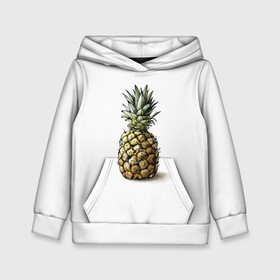 Детская толстовка 3D с принтом Pineapple watercolor в городе Новоалтайск, 100% полиэстер | двухслойный капюшон со шнурком для регулировки, мягкие манжеты на рукавах и по низу толстовки, спереди карман-кенгуру с мягким внутренним слоем | pineapple | ананас | графика | еда | рисунок | фрукт