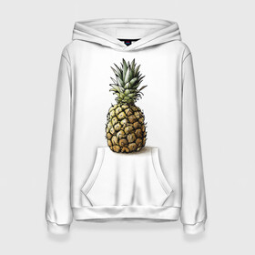 Женская толстовка 3D с принтом Pineapple watercolor в городе Новоалтайск, 100% полиэстер  | двухслойный капюшон со шнурком для регулировки, мягкие манжеты на рукавах и по низу толстовки, спереди карман-кенгуру с мягким внутренним слоем. | pineapple | ананас | графика | еда | рисунок | фрукт