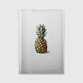 Обложка для автодокументов с принтом Pineapple watercolor в городе Новоалтайск, натуральная кожа |  размер 19,9*13 см; внутри 4 больших “конверта” для документов и один маленький отдел — туда идеально встанут права | Тематика изображения на принте: pineapple | ананас | графика | еда | рисунок | фрукт