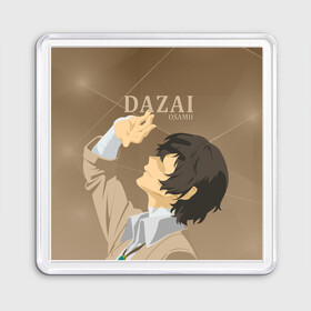 Магнит 55*55 с принтом Дазай Осаму / Dazai Osamu, bungou stray dogs (образ) в городе Новоалтайск, Пластик | Размер: 65*65 мм; Размер печати: 55*55 мм | Тематика изображения на принте: bungou stray dogs | dazai | osamu | бродячие псы | великий | дазай | дазай осаму | демон | кинни | осаму | цитаты