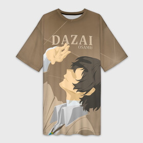 Платье-футболка 3D с принтом Дазай Осаму  Dazai Osamu, bungou stray dogs (образ) в городе Новоалтайск,  |  | bungou stray dogs | dazai | osamu | бродячие псы | великий | дазай | дазай осаму | демон | кинни | осаму | цитаты